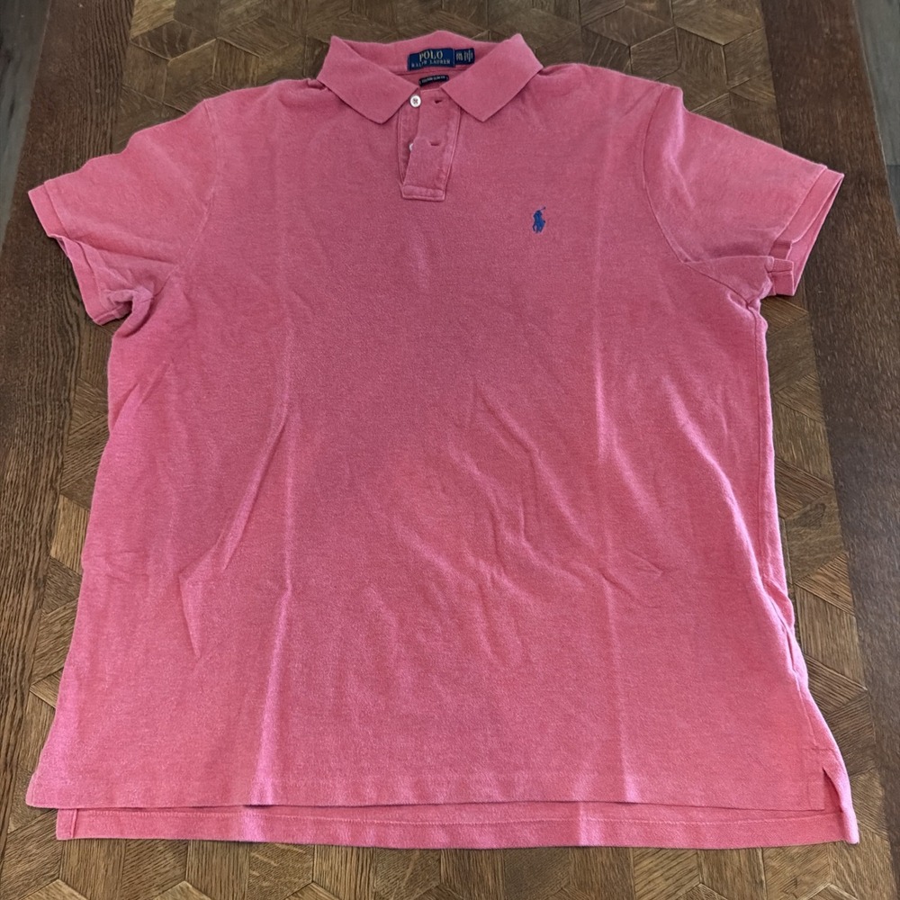 Polo Ralph Lauren Classic Logo Polo  Pink Large Salmon XXL Custom Slim Fit